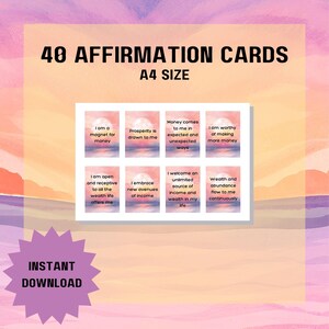 Affirmations positives à imprimer|Affirmations de richesse|Affirmations d'amour|Cartes de positivité pour enfants |Cartes de affirmations|Téléchargement numérique