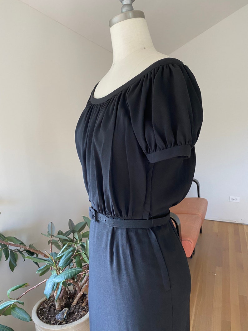 Vintage 1940s Black XXS/XS dress // extra small late 30s early 40s 1940s image 10