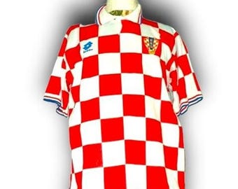 Fc Croatia 1996 1997 Home Shirt Jersey Trikot Maglia Maillot Camiseta Lotto Vintage Size L