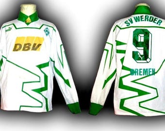 Camiseta de local del Werder Bremen de Alemania 1993-1994, usada en partidos, talla XL