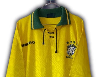 Camiseta de local del FC Brasil 1990-1991, rara, maillot Umbro Vintage, talla XL