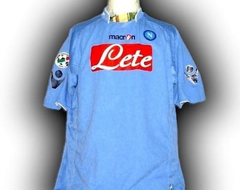 Maillot Extérieur Napoli 2014/15 Macron, Taille M, Camouflage Bleu, Occasion