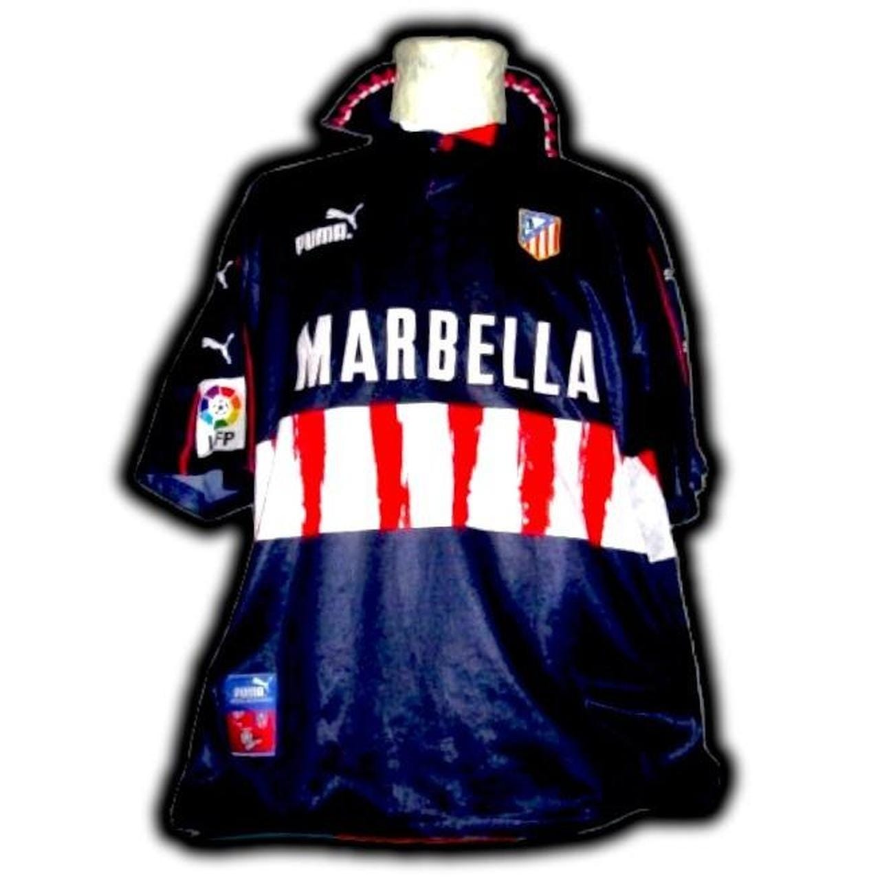 【ビンテージ】PUMA アトレティコマドリード ユニフォーム MARBELLA Match Worn Atletico Madrid Spain 1997 1998 Away Shirt Jersey