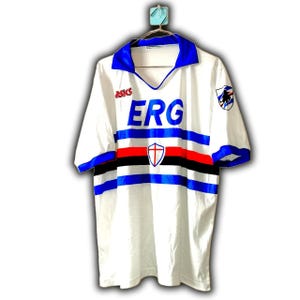 Match Worn Fc Sampdoria Italy Italia Maglia 1990 1991 1992 Away Shirt Jersey (13) SILAS XL