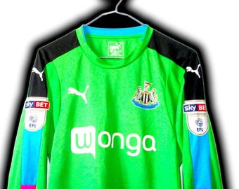 Fc Newcastle United England 2016 2017 Home shirt jersey trikot Maglia maillot Camiseta autograph Signed Long Sleeves Puma Vintage Size S