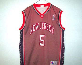 Camiseta de baloncesto de los años 90 de Nueva Jersey, EE. UU., camiseta de baloncesto, camiseta, maillot, camiseta Champion Vintage, talla L