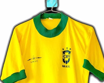 Match Worn Fc Brazil 1970 Rare Home Shirt Jersey