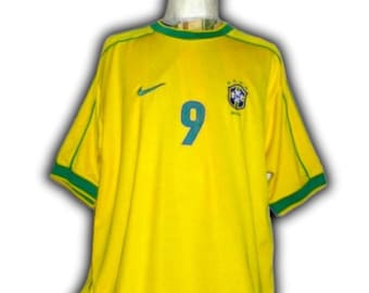 Brazil Jersey Vintage 90s Brazil by Nike Ronaldo #9 97/98 Home