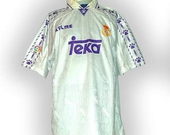 Real Madrid Spanien 1995 1996 1997 Heim Trikot Jersey Trikot Maglia Maillot Camiseta Kelme Vintage Größe XL