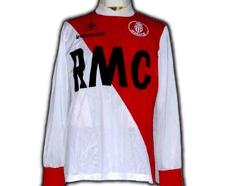 As Monaco France 1980 1981 1982 Home Shirt Jersey Le Coq Sportif Long Sleeves RMC M