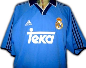 Real Madrid 1999 2000 2001 Away Shirt Jersey trikot Maglia maillot Camiseta Adidas Vintage Size XL