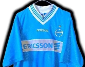 Olympique Marseille 1997 1998 uitshirt jersey trikot maglia Maillot camiseta Adidas Vintage maat M