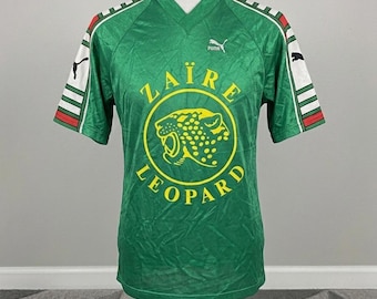 Zaire Rare 1992 1993 1994 Home Shirt Puma Vintage Jersey Africa Democratic Republic Congo Football Soccer Kit Leopard Classicfootballshirts