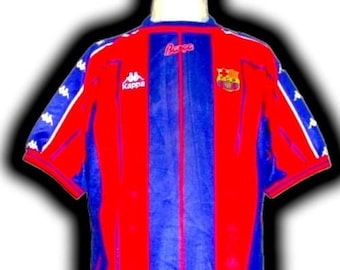 Fc Barcelona Spain 1997 1998 Home Shirt Jersey trikot maglia maillot camiseta fcb barca Kappa Vintage Size XL