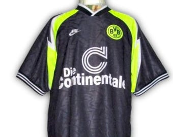Vintage 90s BVB Borussia Dortmund Nike Jersey, Neon Yellow