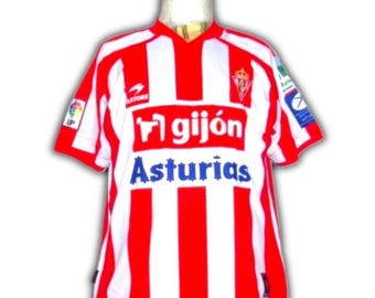Sporting De Gijon 2007 2008 2009 Home Shirt Jersey  trikot Maglia maillot Camiseta size L