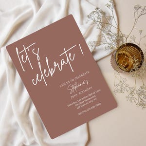 Let&#39;s Celebrate Party Invitation Editable Template, Instant Digital Download Party Invitation Templates, Modern Birthday Party Invite