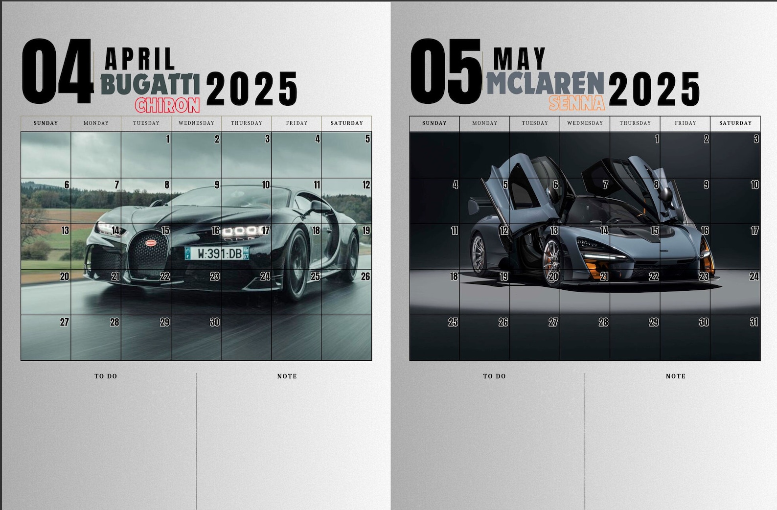 2025 Car Calendar, 2025 Supercar Calendar, Calendar/planner Digital PDF