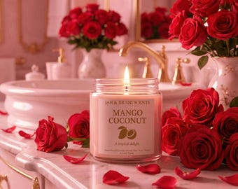 Luxury Coconut Apricot Scented Candle 4oz 9oz (up to 20hr burn)