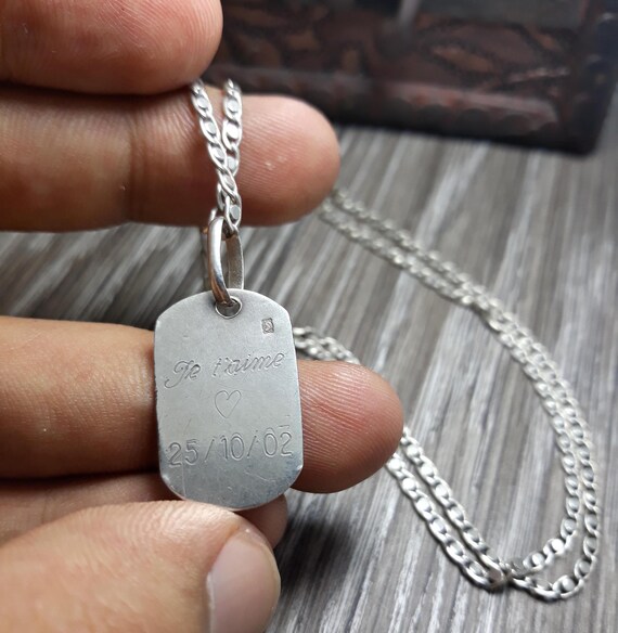 Request a magic silver necklace rectangular offic… - image 1