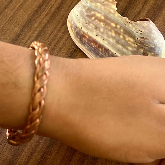 Moroccan Copper Wire Wrapped Cuff: Adjustable Men… - image 4