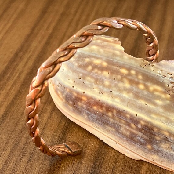 Moroccan Copper Wire Wrapped Cuff: Adjustable Men… - image 3