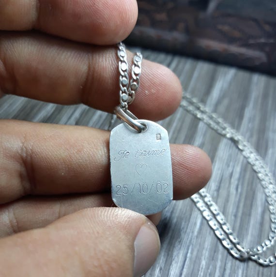 Request a magic silver necklace rectangular offic… - image 2