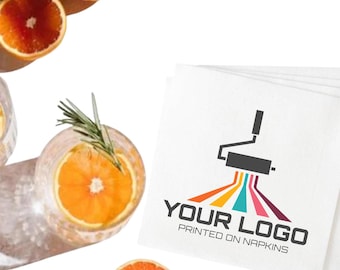 Your Custom Artwork Logo Design Cocktail Napkins, Personalized Beverage Napkins, Your Logo on Napkin, Showers, Weddings,Birthday Gifts Decor