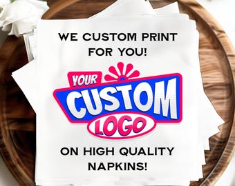 Your Custom Artwork Logo Design Cocktail Napkins, Personalized Beverage Napkins, Your Logo on Napkin, Showers, Weddings,Birthday Gifts Decor