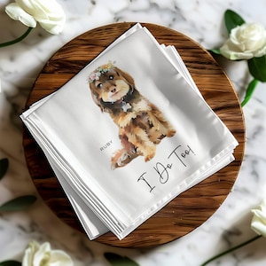 Custom Dog Wedding Napkins for Rehearsal Dinner Engagement Party Wedding Bar Napkins Pet Cocktail Napkins Personalized Wedding Decor