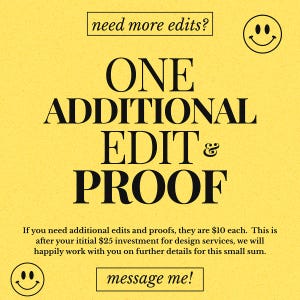 Additional Edit and Proof for Custom Printed Napkins - Message me for Details - Thank You