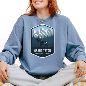 Grand Teton National Park Sweatshirt, Unisex Wandern Rundhalsausschnitt, entspanntes Fit Top, Natur Abenteuer Shirt, gemütliche Outdoor Geschenkidee