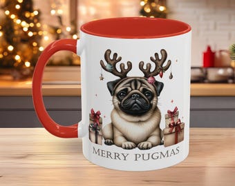 Merry Pugmas-mugg, julkaffekopp, julgåva för hundälskare