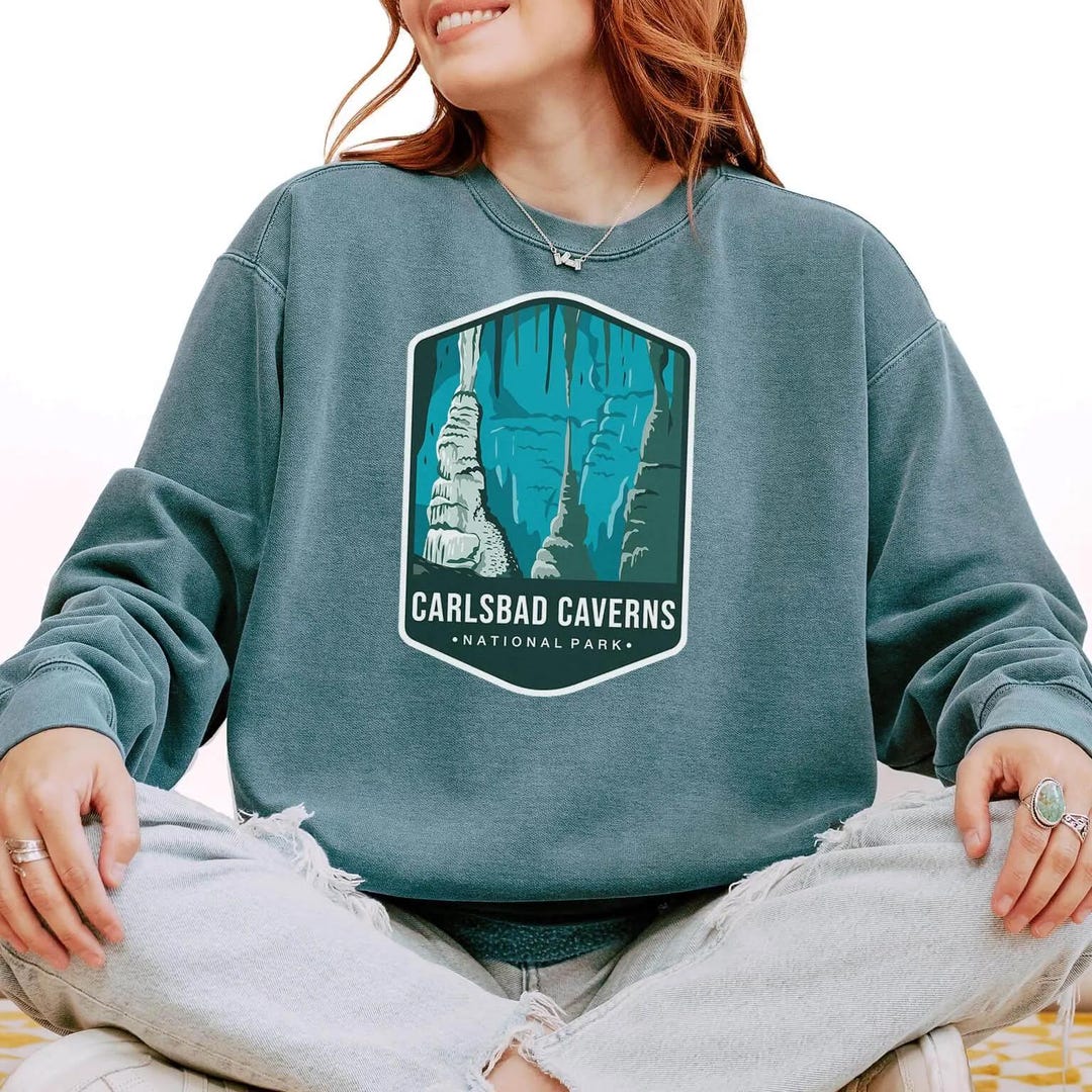 T-shirt Carlsbad Caverns Homme - Noir, Taille M (coupe Slim) - Souvenir De Voyage Occasion (très Bon état)