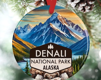 Adorno del Parque Nacional Denali: Decoración navideña de las montañas de Alaska