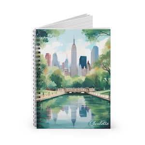 Carnet de notes personnalisé Central Park New York, journal à spirales NYC, cadeau personnalisé nom New York, papeterie unique pour l'écriture