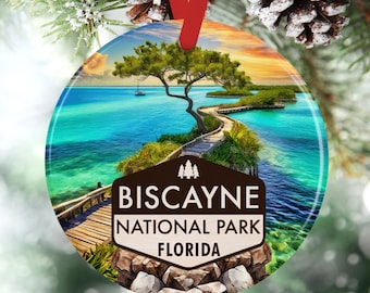 Adorno del Parque Nacional Biscayne: Recuerdo de la costa de Florida (cerámica o acrílico)