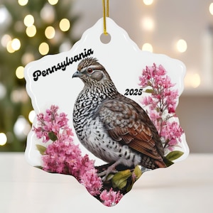 Pennsylvania Ruffed Grouse Ornament: 2025 Snowflake Keepsake