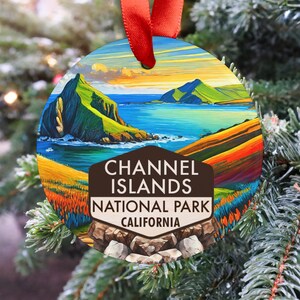 Adorno del Parque Nacional de las Islas del Canal: Decoración navideña costera de California Acrylic (Double)