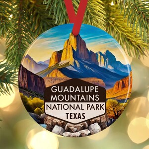 Guadalupe Mountains National Park Ornament - Texas Desert Christmas Decor - Ceramic or Acrylic Gift - Southwest Landscape Keepsake