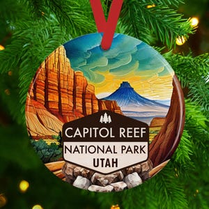 Capitol Reef National Park Ornament - Utah Desert Christmas Decor - Ceramic or Acrylic Gift - Red Rock Keepsake for Nature Lovers