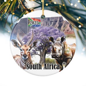 South Africa Ceramic Ornament: Safari Wildlife Souvenir