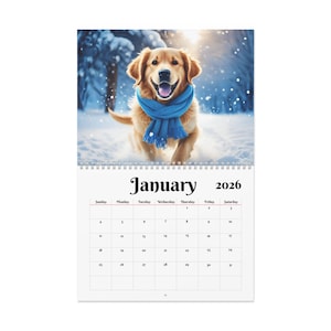 Dogs Wall Calendar 2026: Customizable Monthly Planner for Dog Lovers