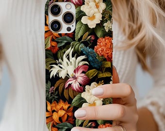 Funda para teléfono con diseño floral vintage: elegante y resistente con motivos botánicos