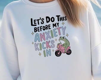 Funny Frog Anxiety Sweatshirt: Comfort Colors Garment-Dyed Crewneck