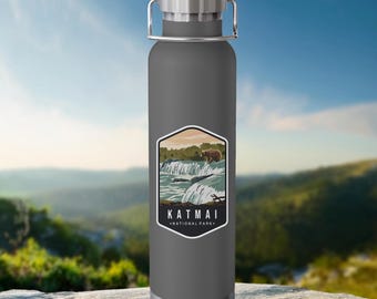 Katmai National Park Water Bottle: Insulated Stainless Steel Flask