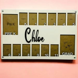 Senior Picture Gift, Personalized Grade School Photo Frame, Pre K to Graduation School Picture Frame, School Years Photo Frame