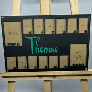 School Years Photo Frame, Senior Picture Gift, Personalized Grade School Photo Frame, Pre K to Graduation School Picture Frame