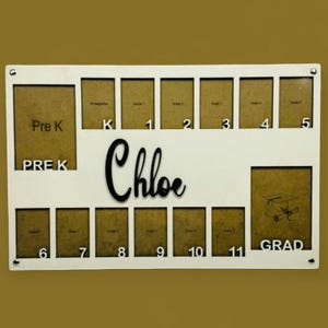Personalized Grade School Photo Frame, Pre K to Graduation School Picture Frame, School Years Photo Frame,  Senior Picture Gift