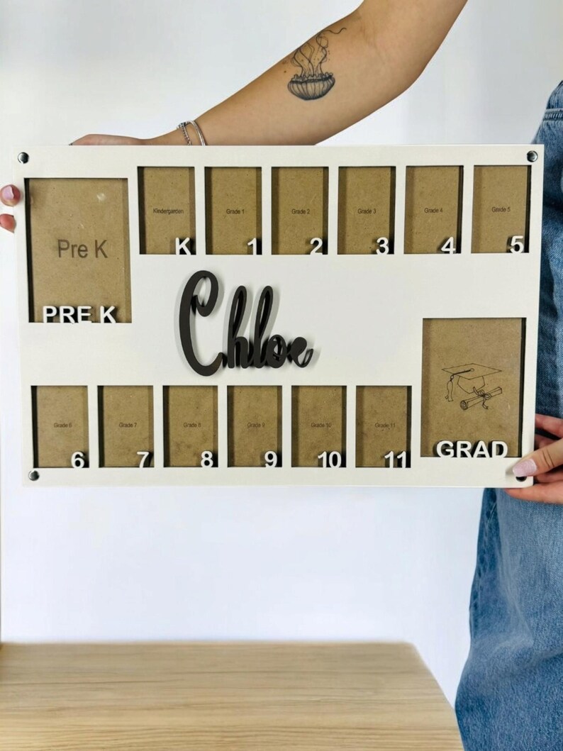 Personalized Grade School Photo Frame, Pre K to Graduation School ...